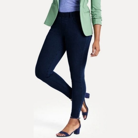 Betabrand Pants - Betabrand Blue Four Pocket High Rise Denim Yoga Skinny Pants